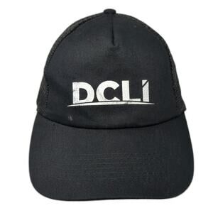 HitWear Trucker Hat Black One Size Mesh Back Snapback DCLI Graphic Logo Cap